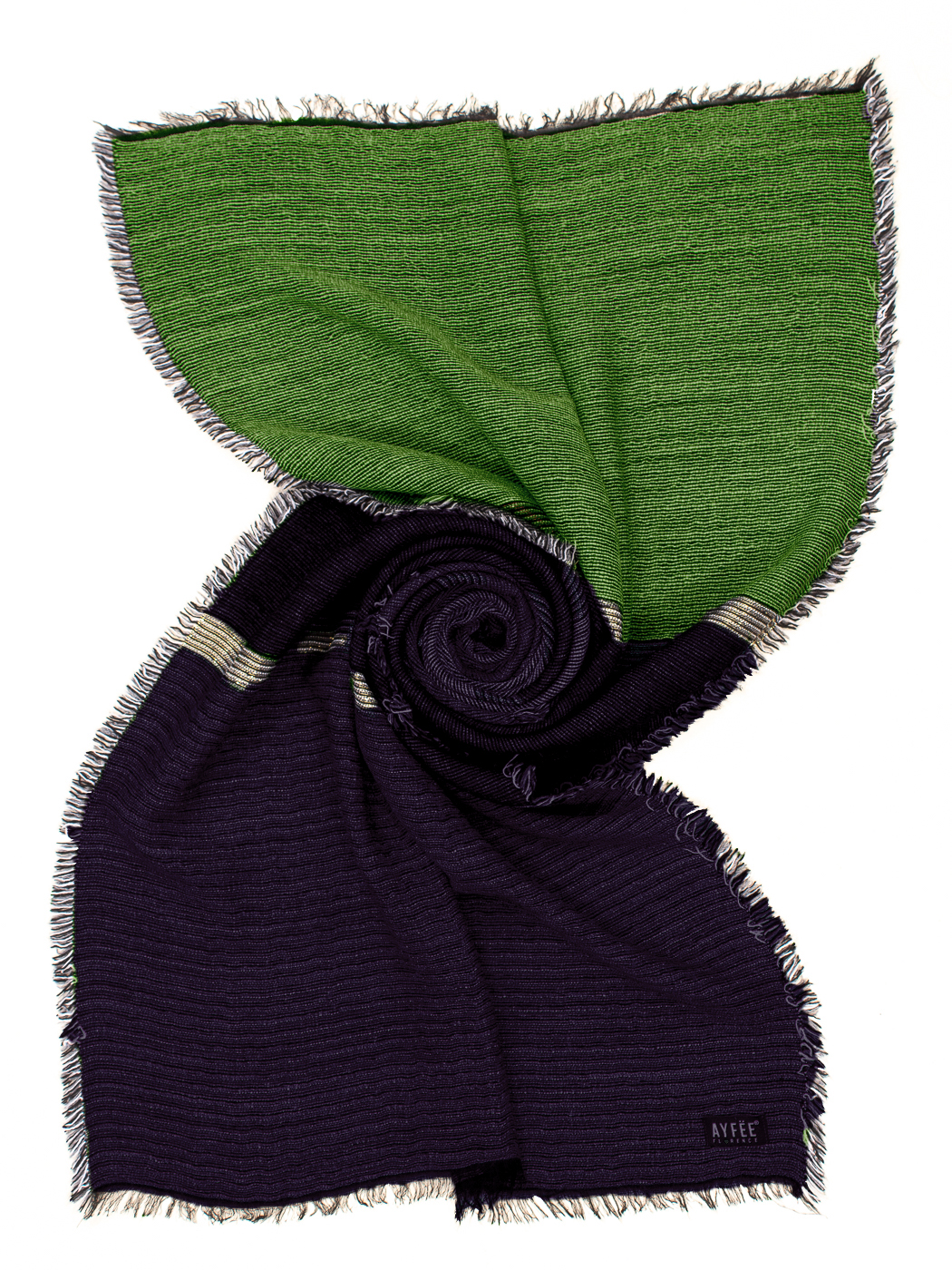 STOLA JACQUARD TINTA UNITA RIGA LUREX, 180X40 - GREEN